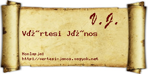 Vértesi János névjegykártya