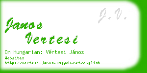janos vertesi business card